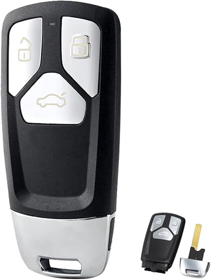 Audi MLB A4 A6 3 Button Smart Key Case with Keyblade