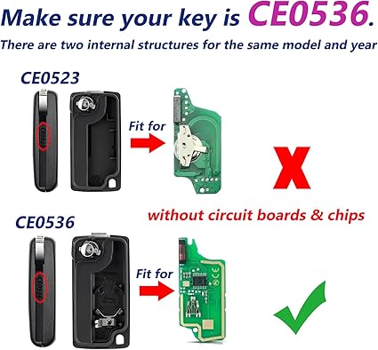 Citroen 3 Button Flip Key Case CE0536 HU83 BLADE