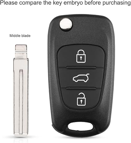 Hyundai / Kia i20 / i30 / ix35 - 3 Button Flip Key Case