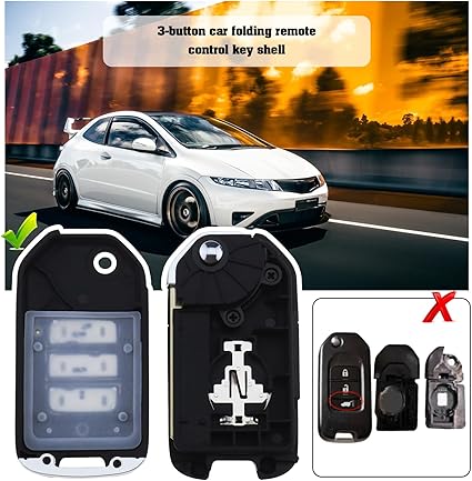Honda 3 Button Flip Key Case 2014+