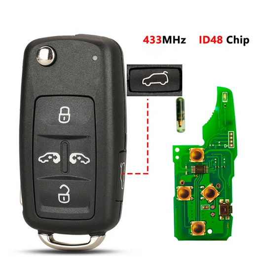 VW Caravelle / Kombi 5 Button MQB Remote Key - 7E0 837 202 BK