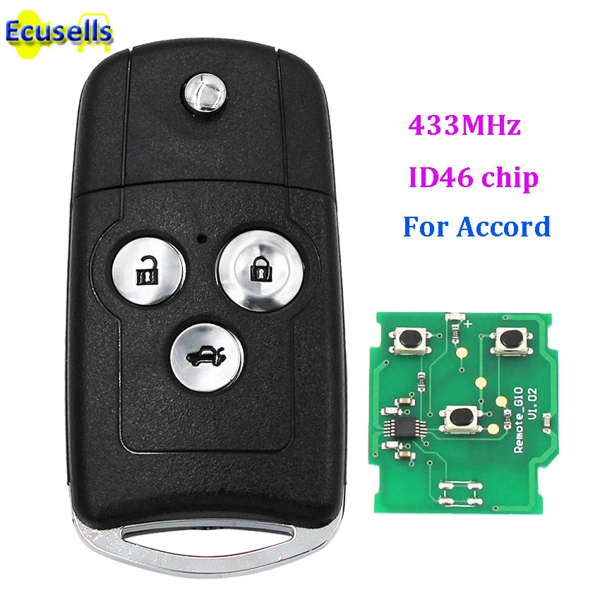 Honda Accord 2008 - 2012 3 Button Remote Flip Key