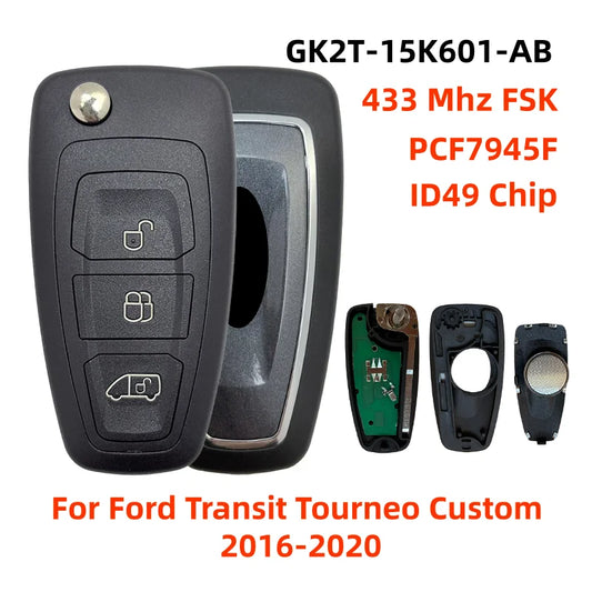 Ford Transit / Tourneo 3 Button Remote Flip Key - ID49