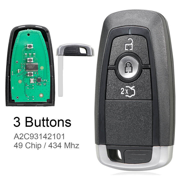 Ford Ecosport Figo Fiesta 3 Button Smart Key - Aftermarket
