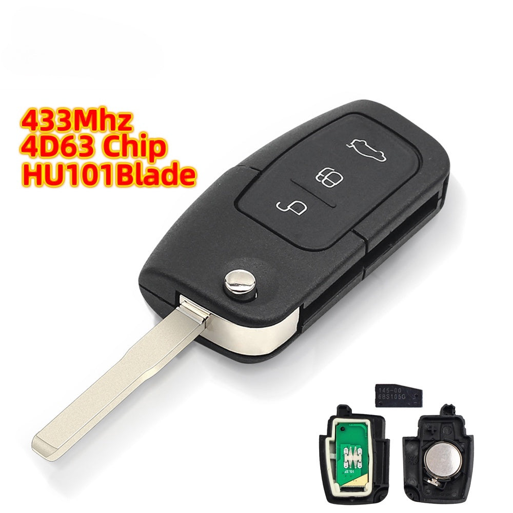 Ford Fiesta Focus Ecosport 3 Button Remote Key